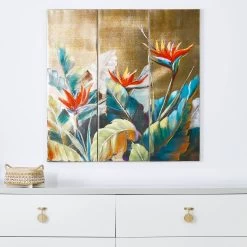 Cacti Canvas Frame, Brown & Red - Set Of 3, 30x90 Cm