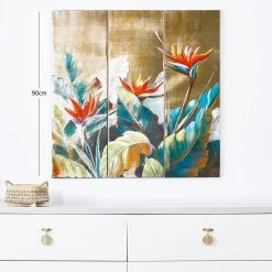 Cacti Canvas Frame, Brown & Red - Set Of 3, 30x90 Cm -decoration 5110300302546 3