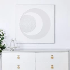 Jot Unframed Wall Art, Gold & White - 100x100 Cm