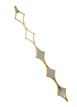Metal Wall Mirror (16 X 139.5 Cms, Gold)