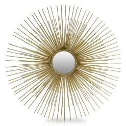 Elio 3D Framed Mirror, Gold - 130x130 Cms