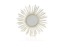 Wall Décor Glass Mirror, Sunflower (Gold) Set Of 3