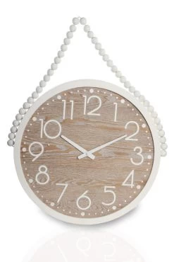 Hanging Clock - White And Brown