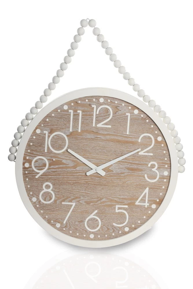 Hanging Clock - White And Brown 1 Hanging Clock - White And Brown