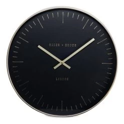 Luna Round Wall Clock, Black – 50 Cm