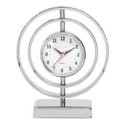 Glint Table Clock, Silver - 16.5x19 Cm