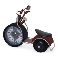 Steer Table Clock, Red & Black - 22.5x12x16.5 Cm