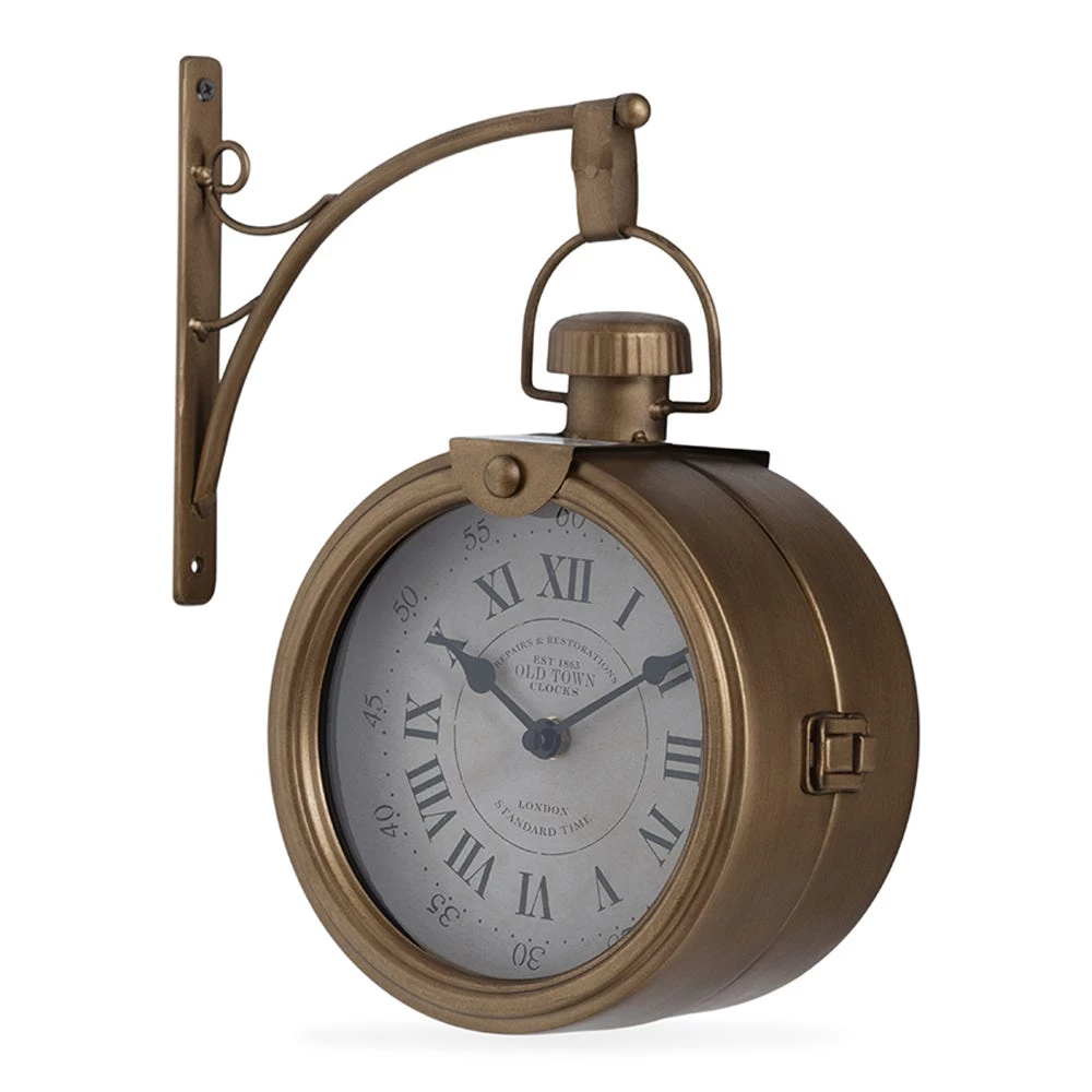 Vintage Wall Clock, Gold - 28x11.5x31 Cm 1 Vintage Wall Clock, Gold - 28x11.5x31 Cm