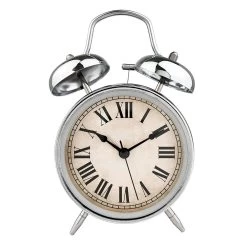 Melk Alarm Clock, Silver & Beige - 31x8 Cm