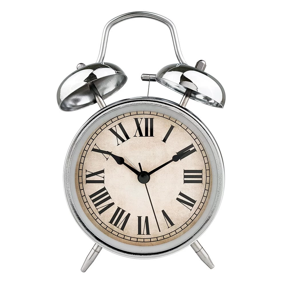Melk Alarm Clock, Silver & Beige - 31x8 Cm 1 Melk Alarm Clock, Silver & Beige - 31x8 Cm