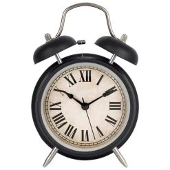 Melk Alarm Clock, Black & Beige - 17x6 Cm