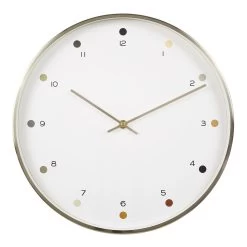 Marty Wall Clock, Gold & White - 34.5x5 Cm
