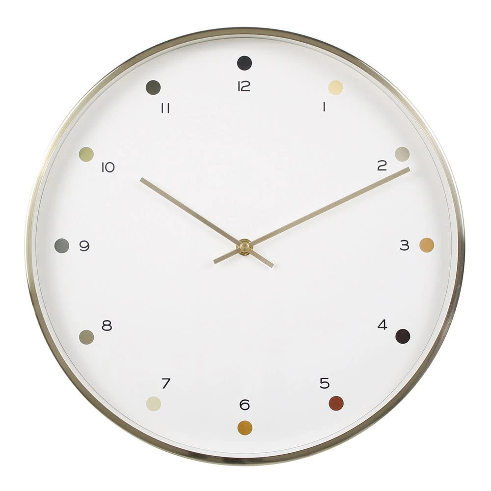 Marty Wall Clock, Gold & White - 34.5x5 Cm 1 Marty Wall Clock, Gold & White - 34.5x5 Cm