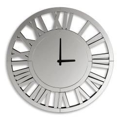 Una Round Wall Clock, Silver - 50 Cm