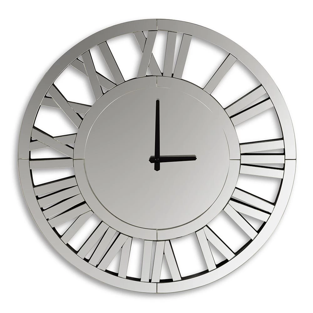 Una Round Wall Clock, Silver - 50 Cm 1 Una Round Wall Clock, Silver - 50 Cm
