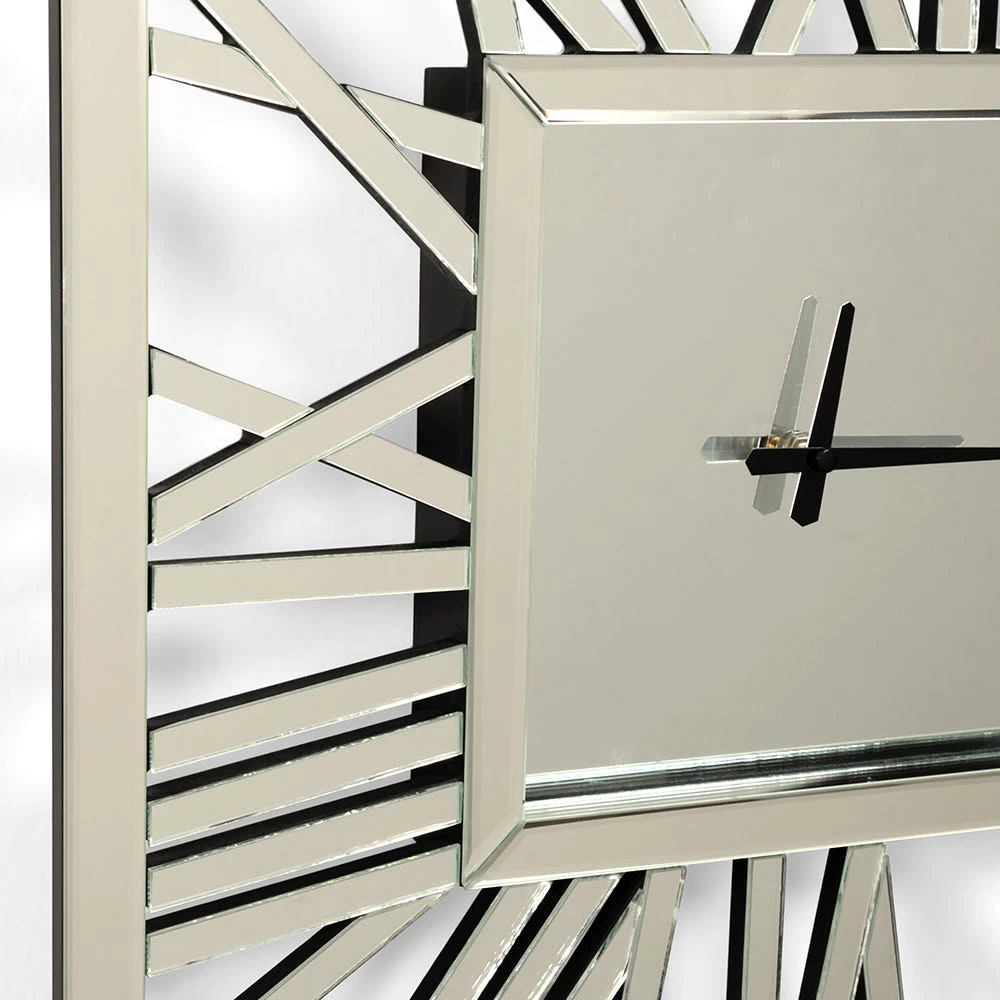 Una Square Wall Clock, Silver - 50x50 Cm 2 Una Square Wall Clock, Silver - 50x50 Cm - Image 2