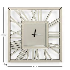 Una Square Wall Clock, Silver - 50x50 Cm 5 Una Square Wall Clock, Silver - 50x50 Cm -decoration 5110300602301 3
