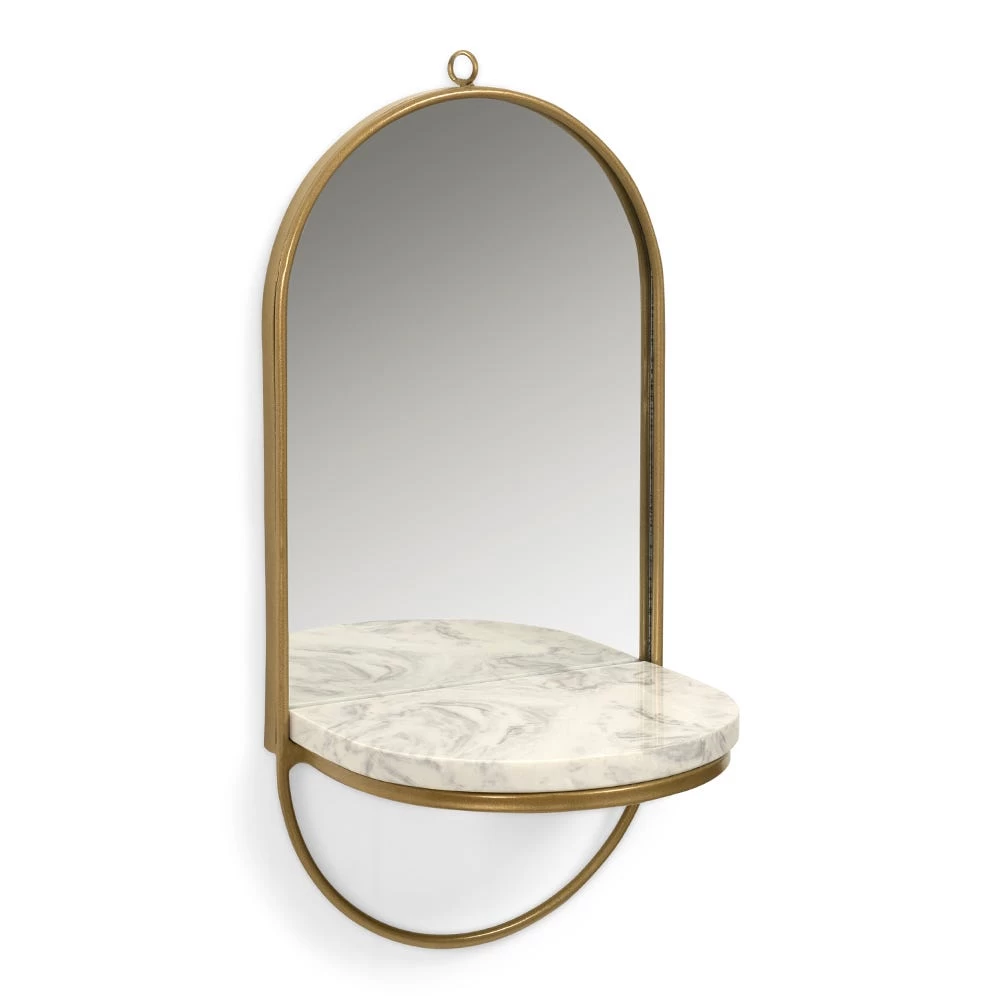 Glo Wall Shelf, Gold & White - 20x40 Cm 2 Glo Wall Shelf, Gold & White - 20x40 Cm - Image 2