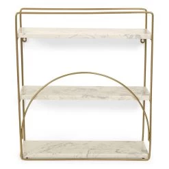 Glo Wall Shelf, Gold & White - 44x50 Cm