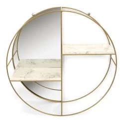 Glo Wall Shelf, Gold & White - 60x60 Cm