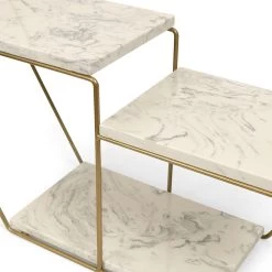 Glo Wall Shelf, Gold & White - 60x52 Cm -decoration 5110300702308 3