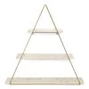 Glo Triangular Wall Shelf, Gold & White - 70x70 Cm