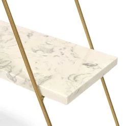 Glo Triangular Wall Shelf, Gold & White - 70x70 Cm 5 Glo Triangular Wall Shelf, Gold & White - 70x70 Cm -decoration 5110300702322 3