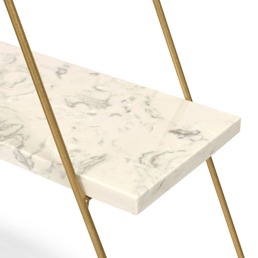 Glo Triangular Wall Shelf, Gold & White - 70x70 Cm 3 Glo Triangular Wall Shelf, Gold & White - 70x70 Cm - Image 3