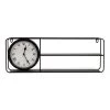 Urban Shelf With Clock, Matte Black - 60x21 Cm