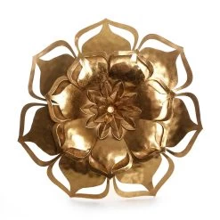 Flower Wall Décor (33 X 32.5 Cms, Gold)