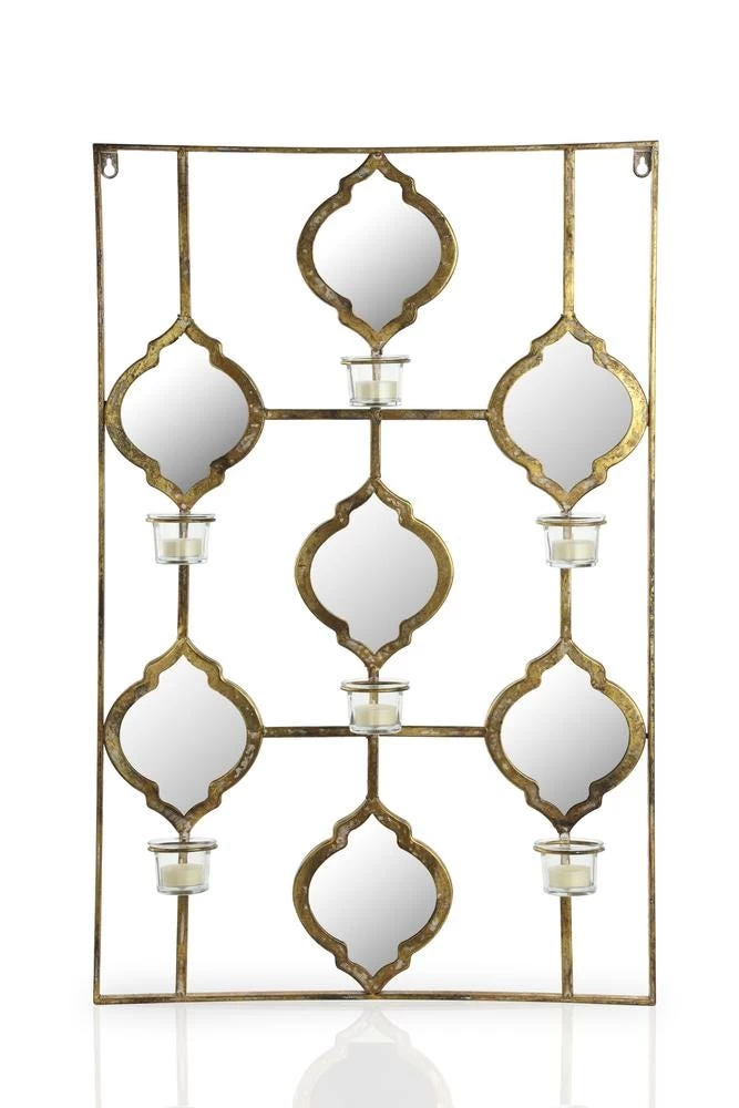 Metal Mirror With Gold Frame (51 X 79 Cms, Light Gold) 1 Metal Mirror With Gold Frame (51 X 79 Cms, Light Gold)