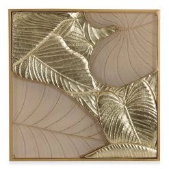 Peony Metal Wall Art, Gold - 56.5x56.4 Cm