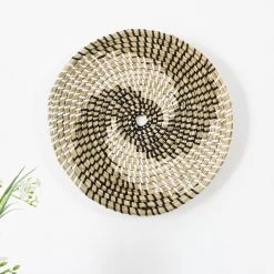 Mowhak Wall Decor, White, Natural, & Black - 30cm