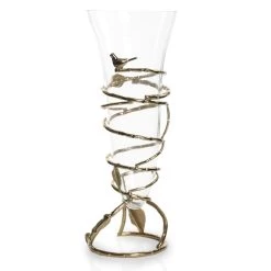 Birdie Flower Vase, Gold & Clear