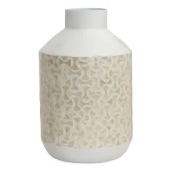 Lana Bamboo Lacquer Vase, Natural & White