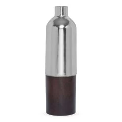 Lorin Flower Vase, Walnut & Silver – Small