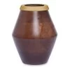 Cassia Flower Vase, Walnut & Gold – Large