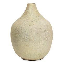 Thea Round Vase, White & Gold - 35x48 Cm
