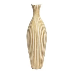 Helen Tall Vase, White & Natural - 20x64 Cm