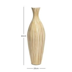 Helen Tall Vase, White & Natural - 20x64 Cm -decoration 5110400200537 3