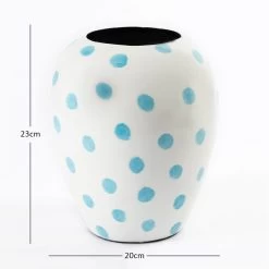 Jolly Vase, White & Blue - 20x23 Cm -decoration 5110400200612 4