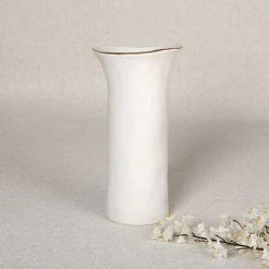 Amazonia Vase, White & Gold – 14x26.5 Cms