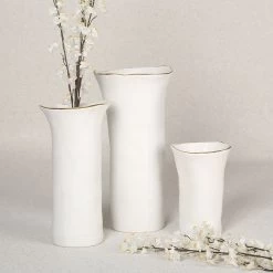 Amazonia Vase, White & Gold – 14x26.5 Cms -decoration 5110400301364 3