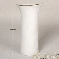 Amazonia Vase, White & Gold – 14x26.5 Cms -decoration 5110400301364 d 3