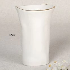 Amazonia Vase, White & Gold – 12x17 Cms -decoration 5110400301388 d 3