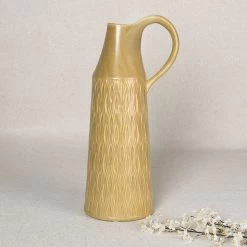 Alvar Stoneware Jug, Ochre – 48 Cms