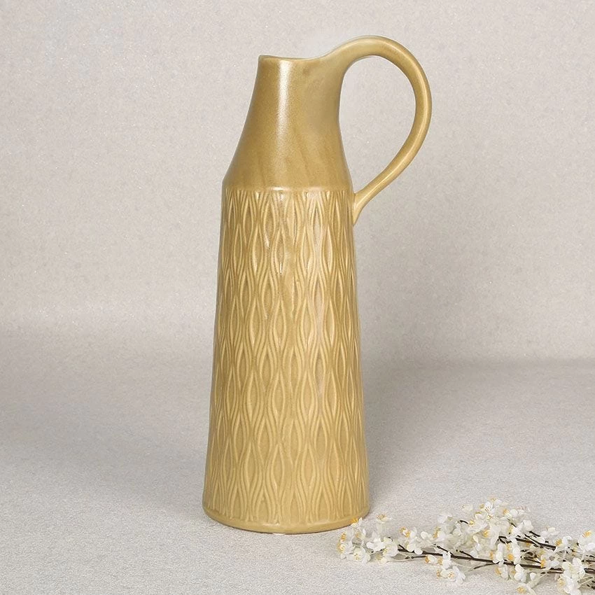 Alvar Stoneware Jug, Ochre – 48 Cms 1 Alvar Stoneware Jug, Ochre – 48 Cms