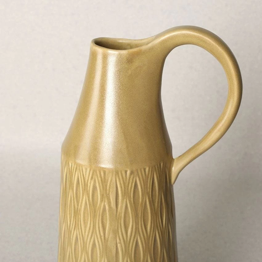 Alvar Stoneware Jug, Ochre – 48 Cms 2 Alvar Stoneware Jug, Ochre – 48 Cms - Image 2