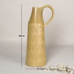 Alvar Stoneware Jug, Ochre – 48 Cms 7 Alvar Stoneware Jug, Ochre – 48 Cms -decoration 5110400301531 d 3