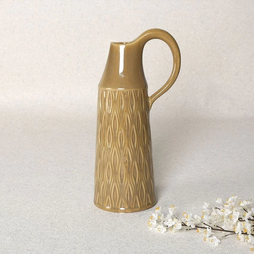 Alvar Stoneware Jug, Ochre – 32.5 Cms 1 Alvar Stoneware Jug, Ochre – 32.5 Cms